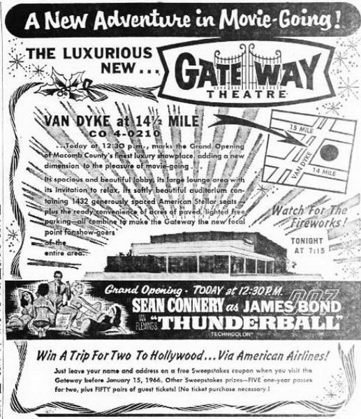 Gateway Theatre - 1965-12-22 Ad (newer photo)